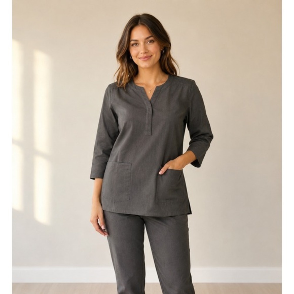 Stitch Lab LA Laurel Graystone Scrub Top Gray 2XL NEW